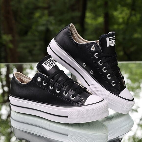 Converse Chuck Taylor All Star Lift Platform Black Leather - Picture 3 of 15